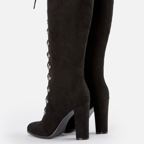 Sicaria Lace-Up Sweater-Cuff Boot Faux Suede 8M - Picture 3 of 7